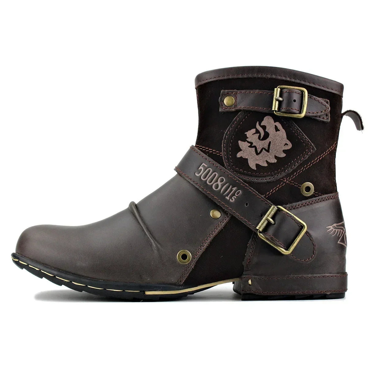 Men Boots Luxury Handmade Men Ankle Boots Metal Buckle Zipper Motorcycle Boots Outdoor Plus Size 39-48 Punk Bottines 2024