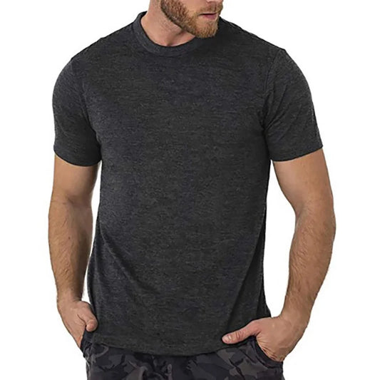 Men's 100% Superfine Merino Wool T-Shirt Base Layer Wicking Breathable Quick Dry Anti-Odor No-itch Comfortable Fit Size