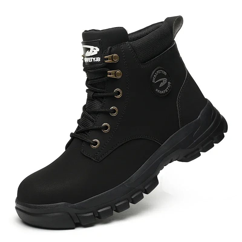 New 2024 Fashion Winter Warm Labor Boots For Men Waterproof Steel Toe Cap Safety Work Shoes Sneakers Male Footwear