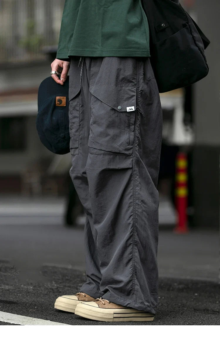 Spring Summer Korean Outdoor Functional Waterproof Cargo Pants For Men Clothing Harajuku Joggers Casual Breathable Pants Male