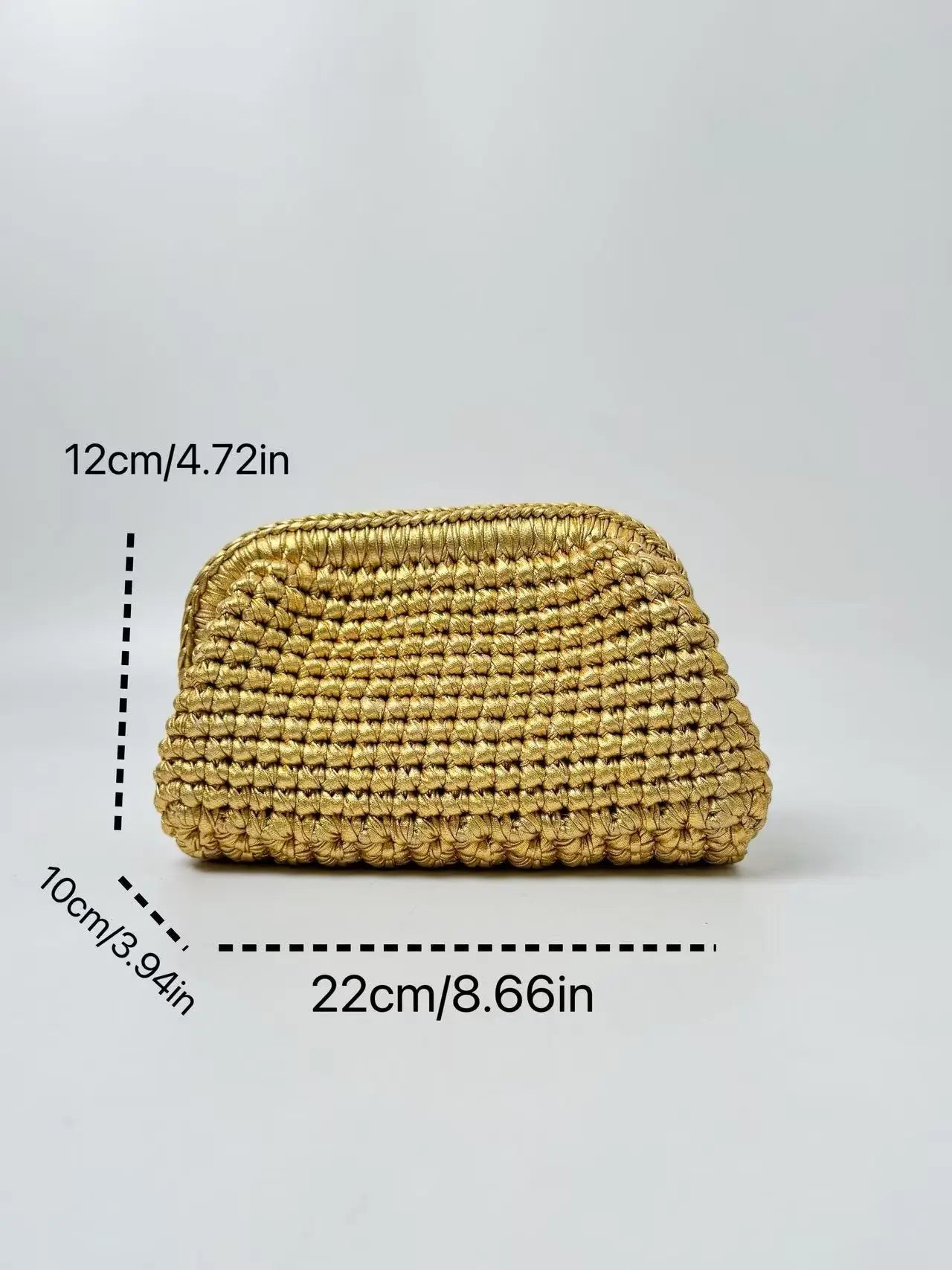 Golden Handwoven Clutch Bag, Party Evening Bag, Women Holiday Shoulder Bag, Perfect for Summer Beach Travel Vacation, Outdoor Ac