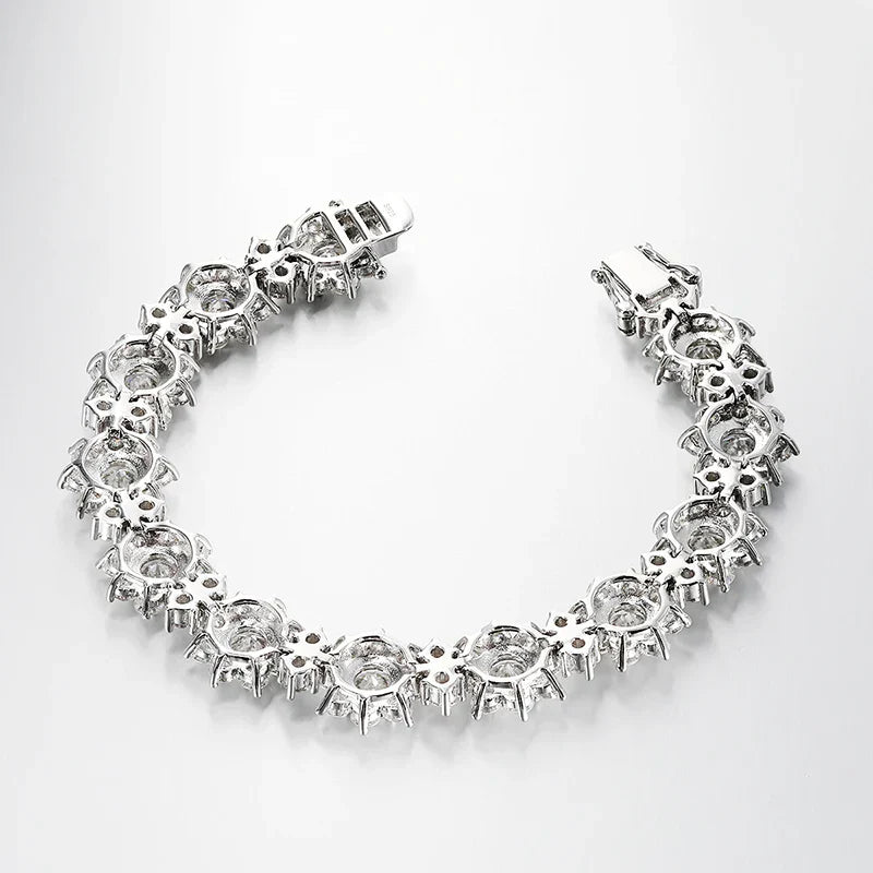 Luxury Sunflower 2.8-5.8cttw Full D Color Moissanite Drop Earrings for Women S925 GRA Certified Diamond Tassel Earring Gift