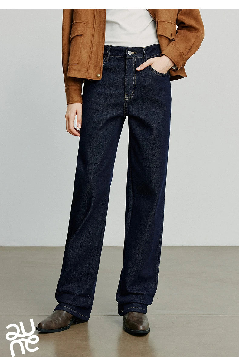 Women Denim Jeans 2025 Autumn New Lyocell Rolling Up Hem Elastic and Simple Straight Leg Ankle Length Pants