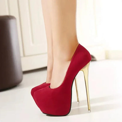 Fashionable Round Toe Shallow Mouth New Super High Heels Summer Sexy Elegant Banquet Wedding Stiletto Women's Shoes NO:601