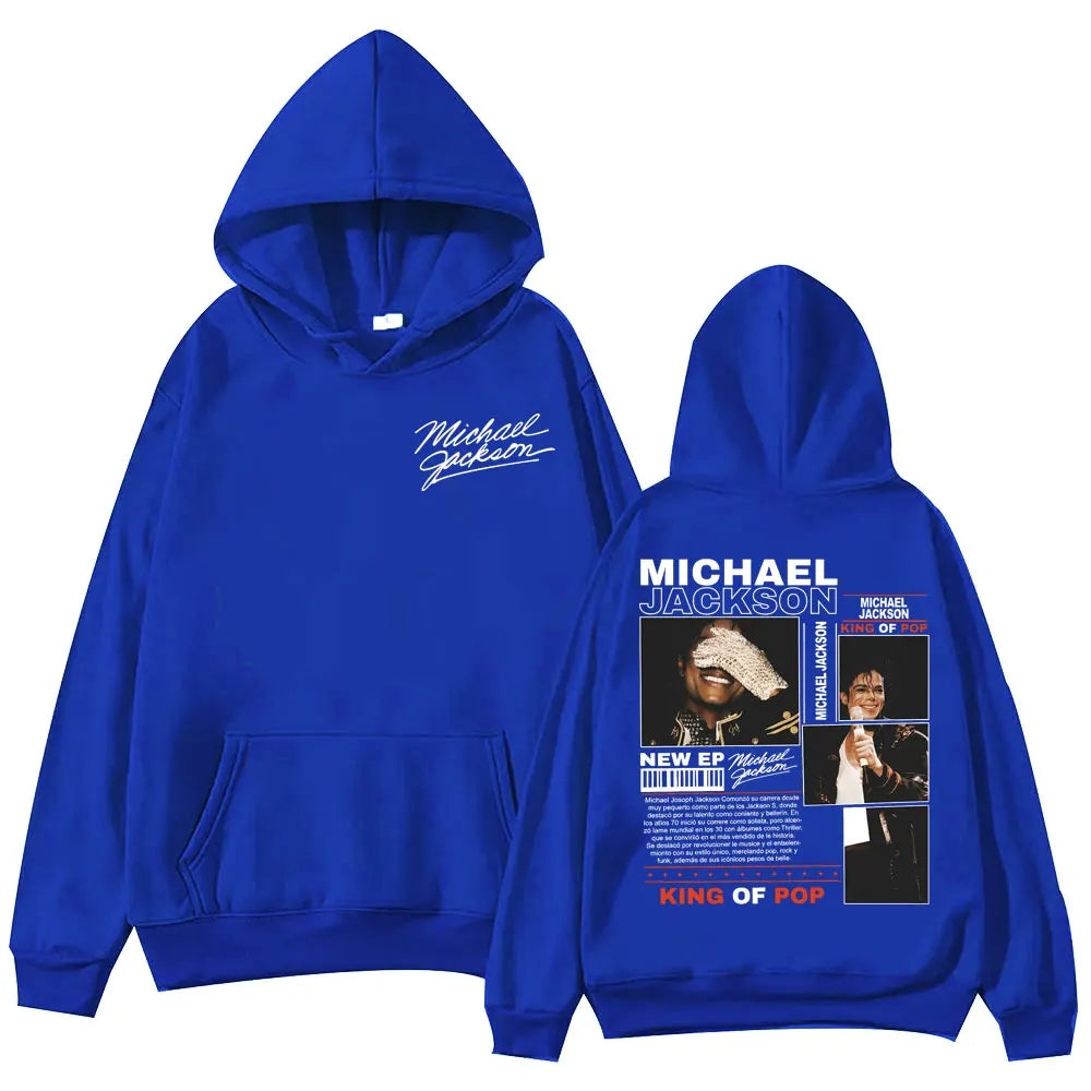 Rock Singer Michael Jackson Merch Hoodies Men Women Fashion Vintage Hooded Sweatshirts High Quality Fleece Oversized Pullovers