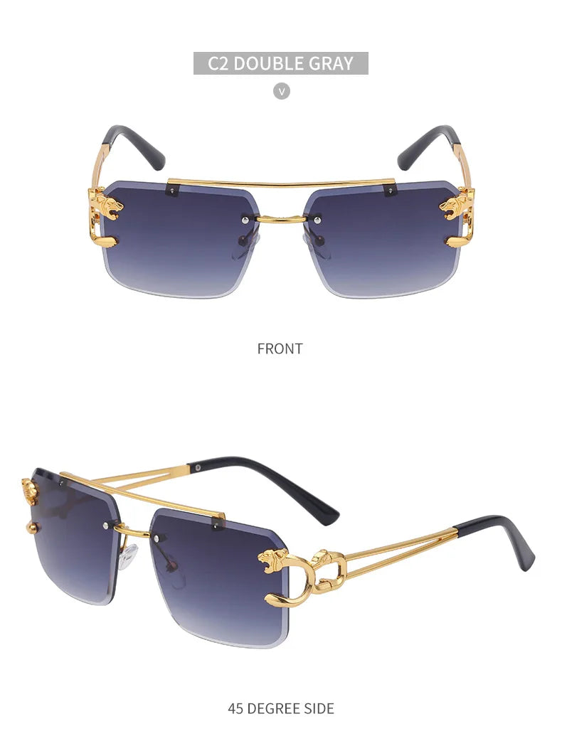 New Retro Rimless Sunglasses For Men Steampunk Sunglasses Women Punk Fashion Glasses Vintage Shades Gafas De Sol Sonnenbrill Sun