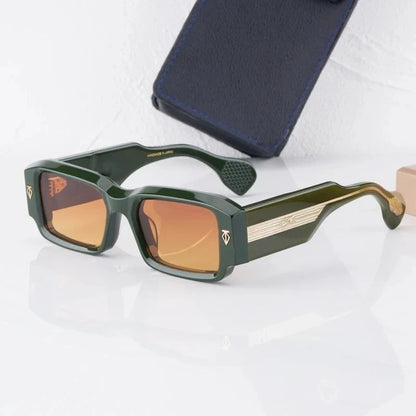 Handmade Thick Acetate Classical Sunglasses Rectangle Luxury Brand Design Style Top Quality Patchwork UV400 Unisex Gafas