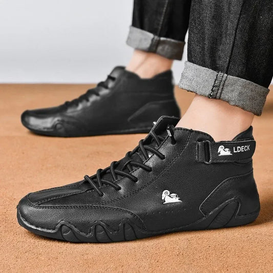 Fashion Men Shoes Brand Men's Boots Breathable Leather Men Ankle Boots Handmade Motorcycle Boots Outdoor Men's Sneakers