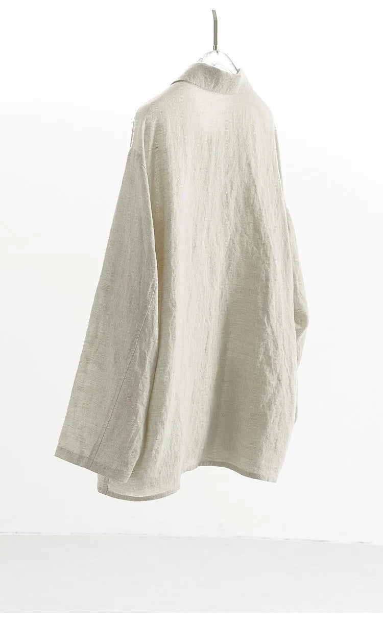 Raindrop Linen~ Long-Sleeved Linen Shirt, Thin Jacket, Loose Top, New Spring Clothing for Women