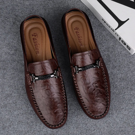 Genuine Leather Mens Loafers Casual Shoes Comfortable Moccasins Luxury Formal Slip on Flats Driving Shoes for Man Walking Shoes