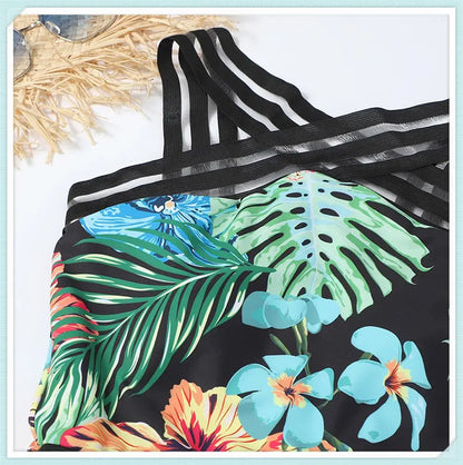 Solid Mesh Tape Swimsuit 2026 One Piece Sexy High Neck Swimwear Women Cross Front Bathing Suit Female Padded Beachwear Bodysuit