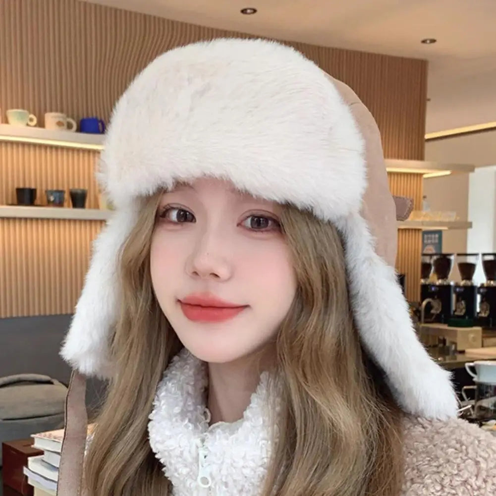 Thick Warm Russian Ushanka Fur Hat Fashion Male Female Winter Hat Black Grey Earflap Ski Russian Cap Bomber Hat Gifts