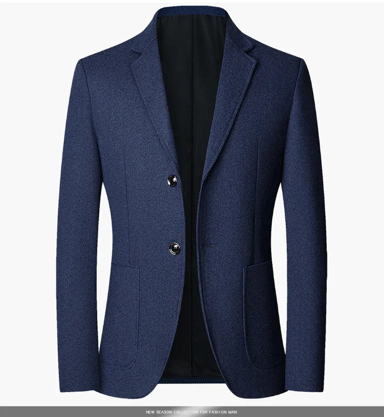Brand 2026 Spring Elegant Blazer for Men Long Sleeve 2 Button Wedding Party Easy Care Business Blazers Suits Men