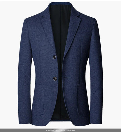 Brand 2026 Spring Elegant Blazer for Men Long Sleeve 2 Button Wedding Party Easy Care Business Blazers Suits Men