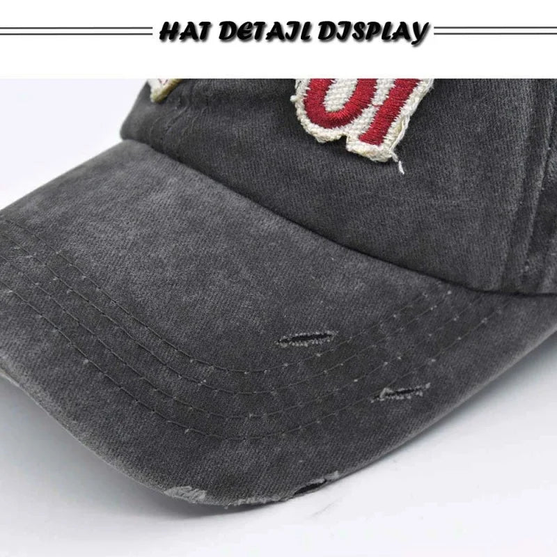 Hip Hop Holes Baseball Hat For Men Women Retro Washed Cotton Peaked Cap Fashion Snapback Sun Visors Punk Letter Bonnet кепка y2k