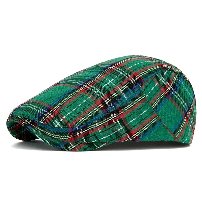 Colorful Plaid Forward-Caps for Men and Women Fashionable Baseball Caps Berets British Newsboy Hats Artist Hats
