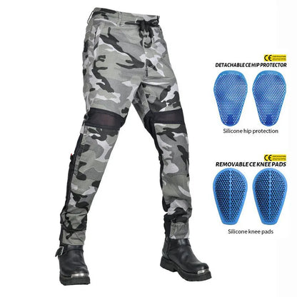 Summer Riding Knight Jeans With Protect Gear Pocket Net Motorcycle Pants  Pantalones Motocicleta Hombre Featherbed Jeans Gears