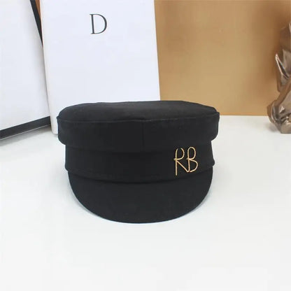 Brand Designer New Winter Embroidery Letter Baker Boy Straw Caps Purple Newsboy Caps Thick Warm Flat Cap Chapeau Homme