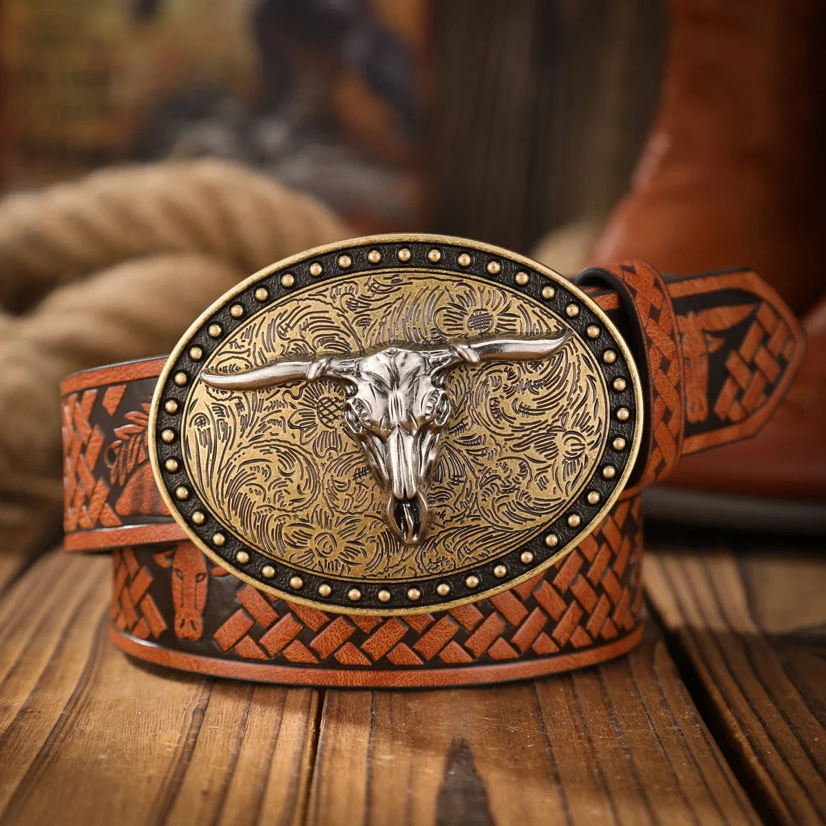 Vintage Meets Fashion! PU Alloy Buckle Belt, Suitable for Both Men and Women, to Create a Personalized Western Style