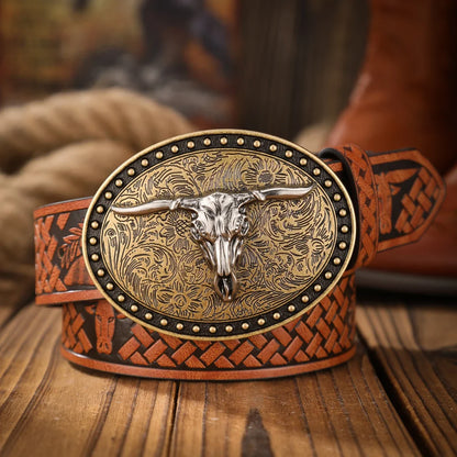 Vintage Meets Fashion! PU Alloy Buckle Belt, Suitable for Both Men and Women, to Create a Personalized Western Style