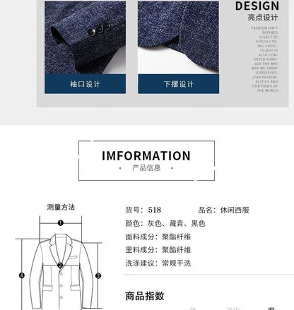 New Summer and Autumn Linen Thin Breathable and Sun-Protective Suit Jacket with Inner Lining, Slimming Middle-Aged Men's Suit