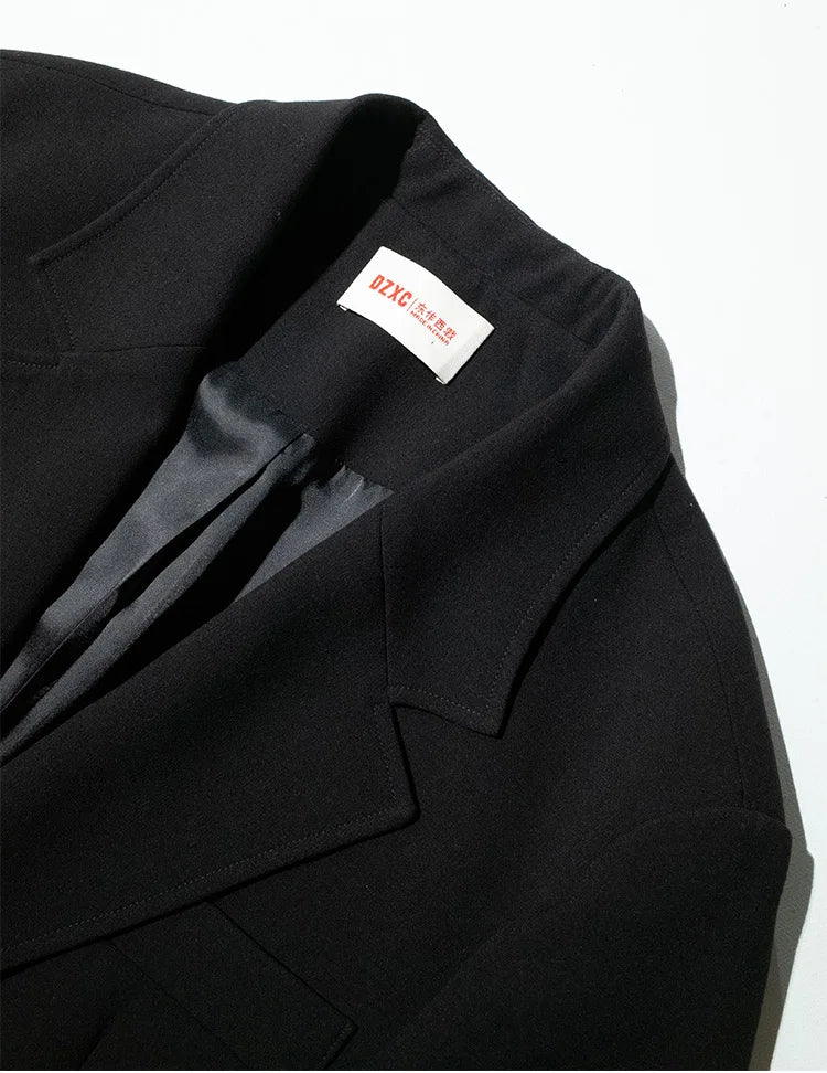 The Ultimate Store Hit~ Women's Mid-Length Oversized Blazer with Shoulder Pads for Petite Figures, Casual Suit Jacket