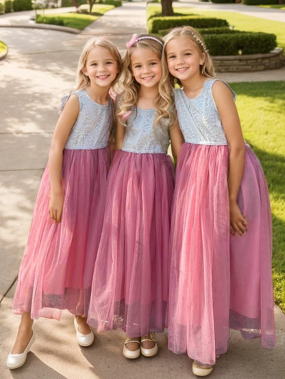 2024 Flower Girl Dress Baby Kids Summer Princess Party Lace Wedding Birthday Dresses Children Clothing 2 4  6 8 10 12 14