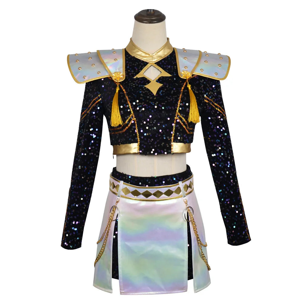 Hot Selling Korean Style Woman Suit Halloween Cosplay Hot Woman Show Costume Black Shiny Suit Halloween Birthday Party Costume