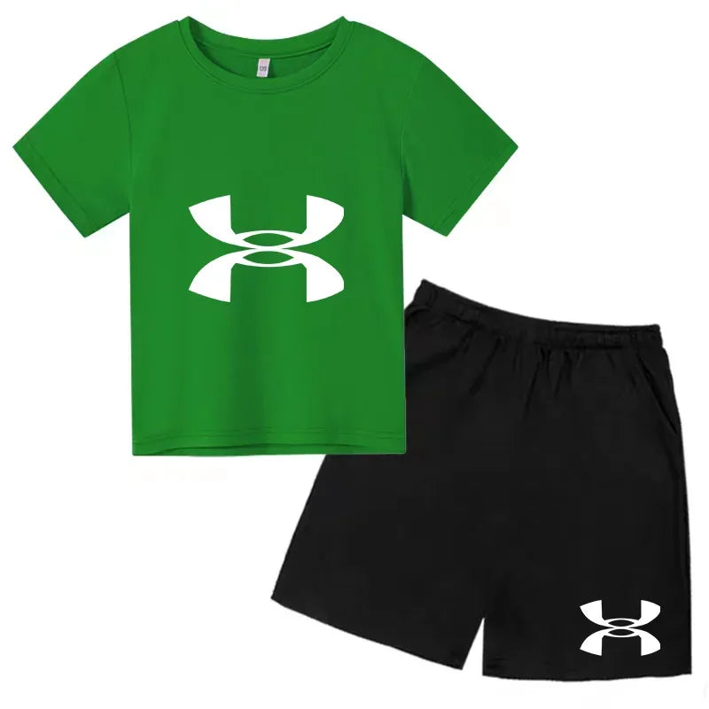 2-13Y Kids Spring & Autumn Casual Cartoon & Letter Print 2-Piece Set Hoodie & Jogging Pants Tracksuit Outfits for Boys & Girls