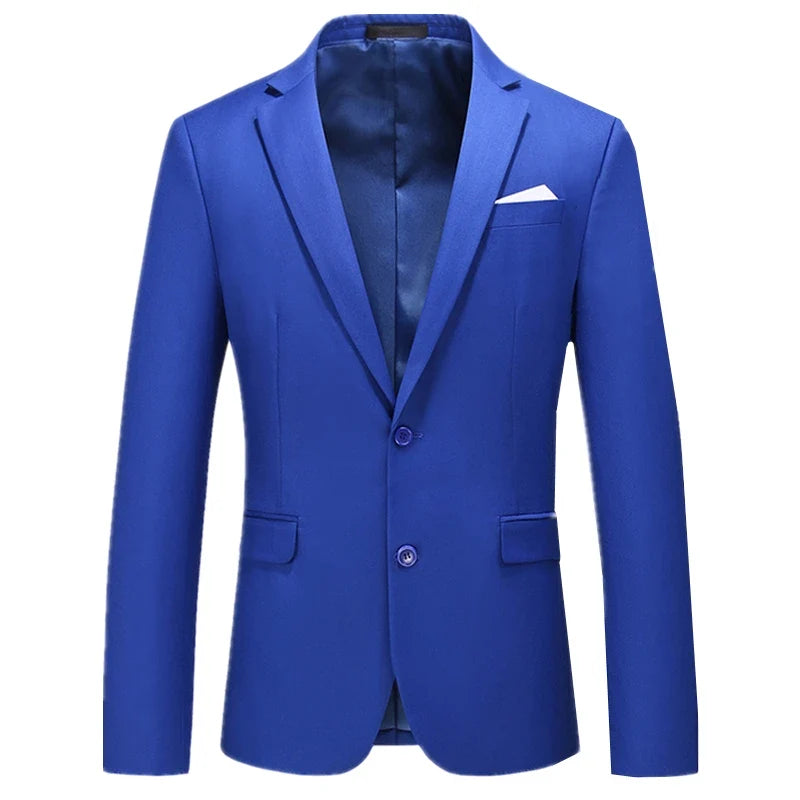 2026 New Men's Green Suit Jacket, Two Button V-Neck Coat, Wedding Party Formal Dress Tops Blue Red Yellow Green Blazers