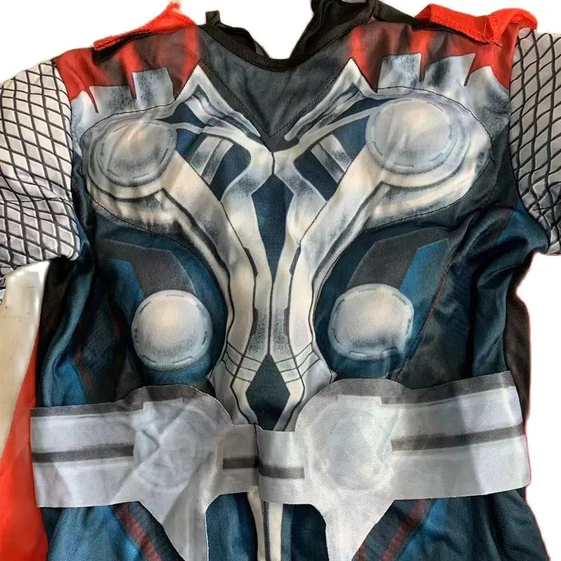 Children Thor Muscle Cos Costumes Cloak Boy Superhero Cosplay Costume With Mask Jumpsuits Halloween Carnival Clothes for Kids
