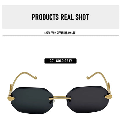 Fashion Rimless Sunglasses Women 2026 Oval Glasses Luxury UV400 Protection Dropshipping Lentes De Sol Mujer Lunette Soleil Femme
