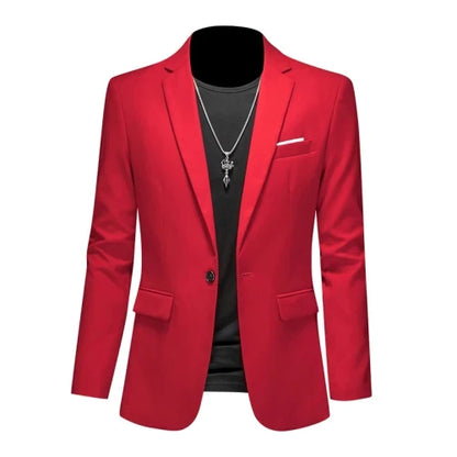 Plus Size 6XL-M Fashion Mens Solid Color Suit Jacket High Quality Business Slim Fit Casual Blazers Formal Social Wedding Tuxedo