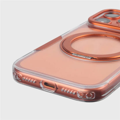 Mecha-style 360° Rotating Magnetic Bracket Case For iPhone 17Pro 17 17 Pro Max For Magsafe Clear Shockproof Stand Holder Cover