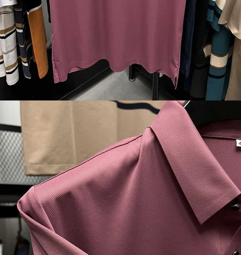 High-End Spring Summer Business  High Quality Short Sleeve Polo Shirt Long sleeved New Men Fashion Casual No Trace Printing