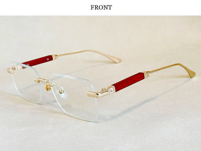 Vintage Square Sunglasses For Men Rimless Sunglasses Women Trendy Retro Fashion Glasses Gafas De Sol Hombre Lunette Soleil Femme