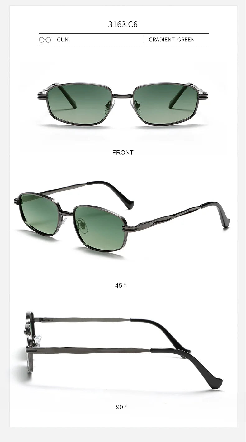 2026 Fashion Small Square Sunglasse Man Personality Brand Steampunk Metal Frame Sunglasses Women Retro Glasses UV400 Eyeglasses