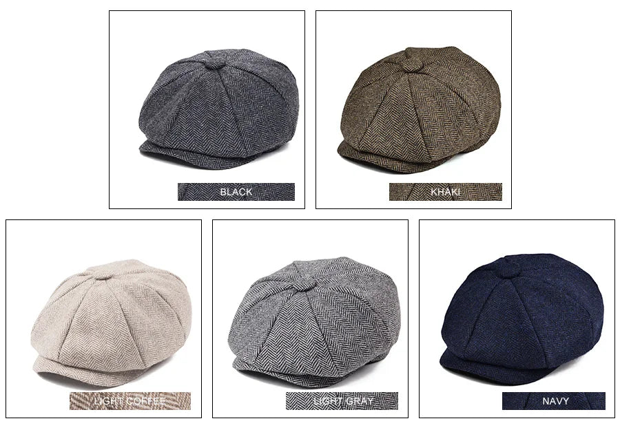Kids Newsboy Caps Small Size Boy Woolen Tweed Flat Cap Herringbone Girl Infant Toddler Youth Beret Hat for Child