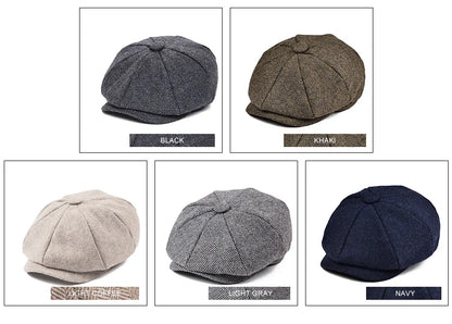 Kids Newsboy Caps Small Size Boy Woolen Tweed Flat Cap Herringbone Girl Infant Toddler Youth Beret Hat for Child