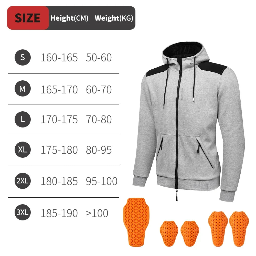 Men Motorcycle Hoodie Shirt Motorcycle Winter Warm Jacket Riding Casual Motorcycle Riding Clothes