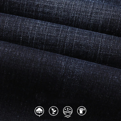 New Men's Fashion  Business Casual Stretch Slim Jeans Classic Trousers Denim Pants Male Black Blue