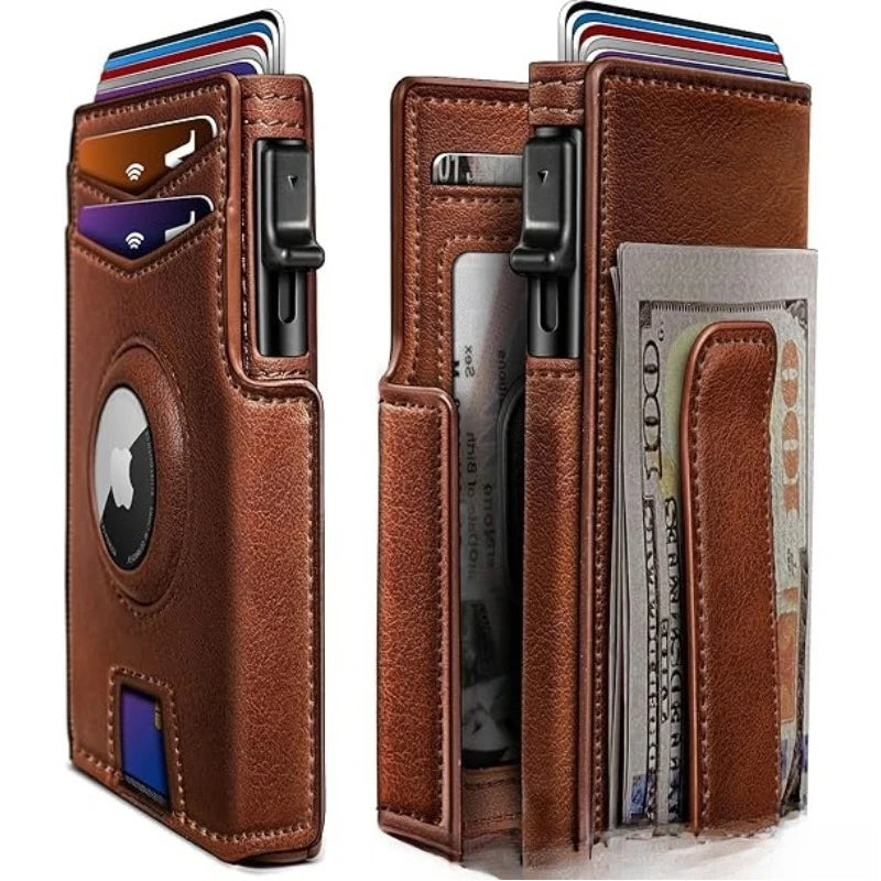 Men's Short Bifold Aluminum Case Wallet, Multi Card Slot Credit Card Holder, Durable Metal Wallet Ideal for Business & Daily Use