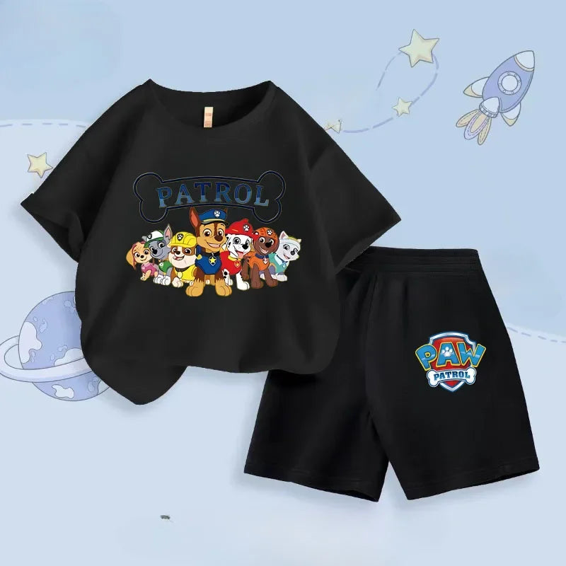 Summer New Boys Short Sleeved Top Shorts Two Piece Set Children's Casual Breathable Outfits Kids Beach Clothing Suit