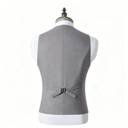 Mens Suit Vest Men's Summer Cotton Linen Waistcoat Slim Fit V Neck Sleeveless Vest Breathable Lightweight Casual Suit Vest with
