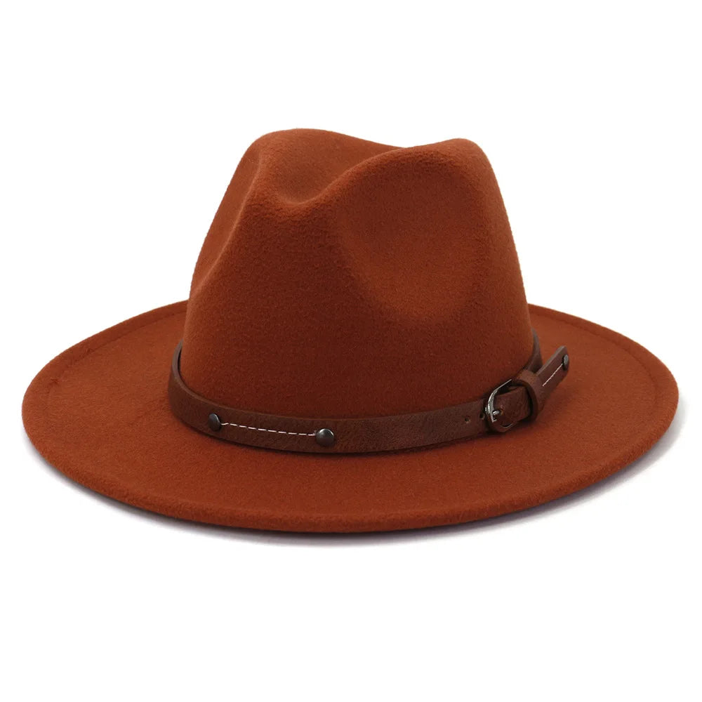 Fedoras Winter Hat For Women 59-61CM Men Panama Felted Jazz Hats New Trilby Church Cap sombreros de mujer