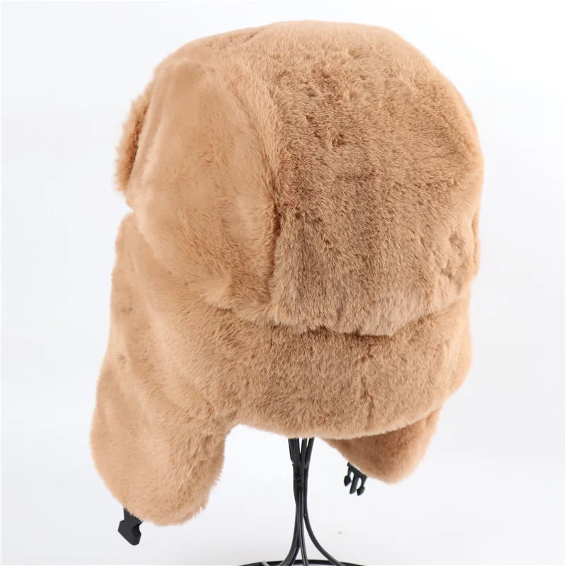 Trooper Hat with Emblem Earflap gorro ruso sovietico  winter hat Thick Warm Winter Outdoor Cap for Men Women Hiking Skiing