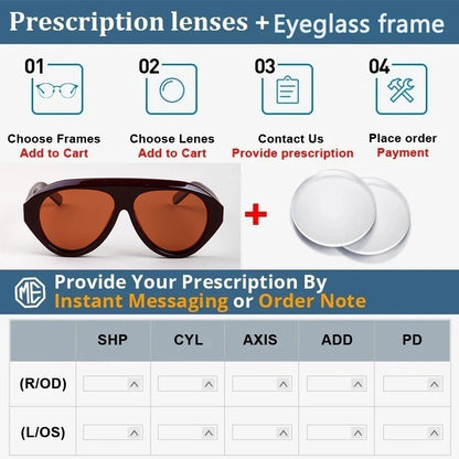 Fashion Large Frame Niche Lady Sunglasses UV400 Outdoor Polarized Driving Men Sun Glasses Support Color Changing Myopia Lens