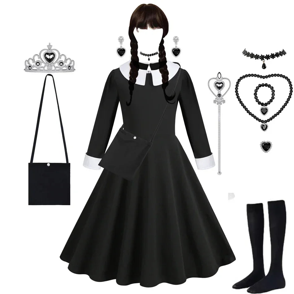 Halloween Dress Girl Costume for Girls Black Dress