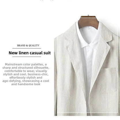 Linen Sun Protection Jacket Blazer - Men's Fashionable Business Casual Versatile and Comfortable Ice Sensation Breathable Blazer