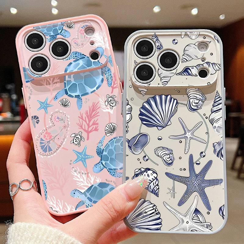 Whale Patterned Magnetic Case For iPhone 17 16 15 14 13 Pro Max For Magsafe Wireless Charge Shockproof Lens Protect Phone Cover